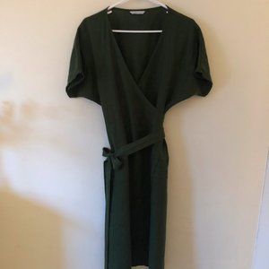 Linen Fox Wrap Dress